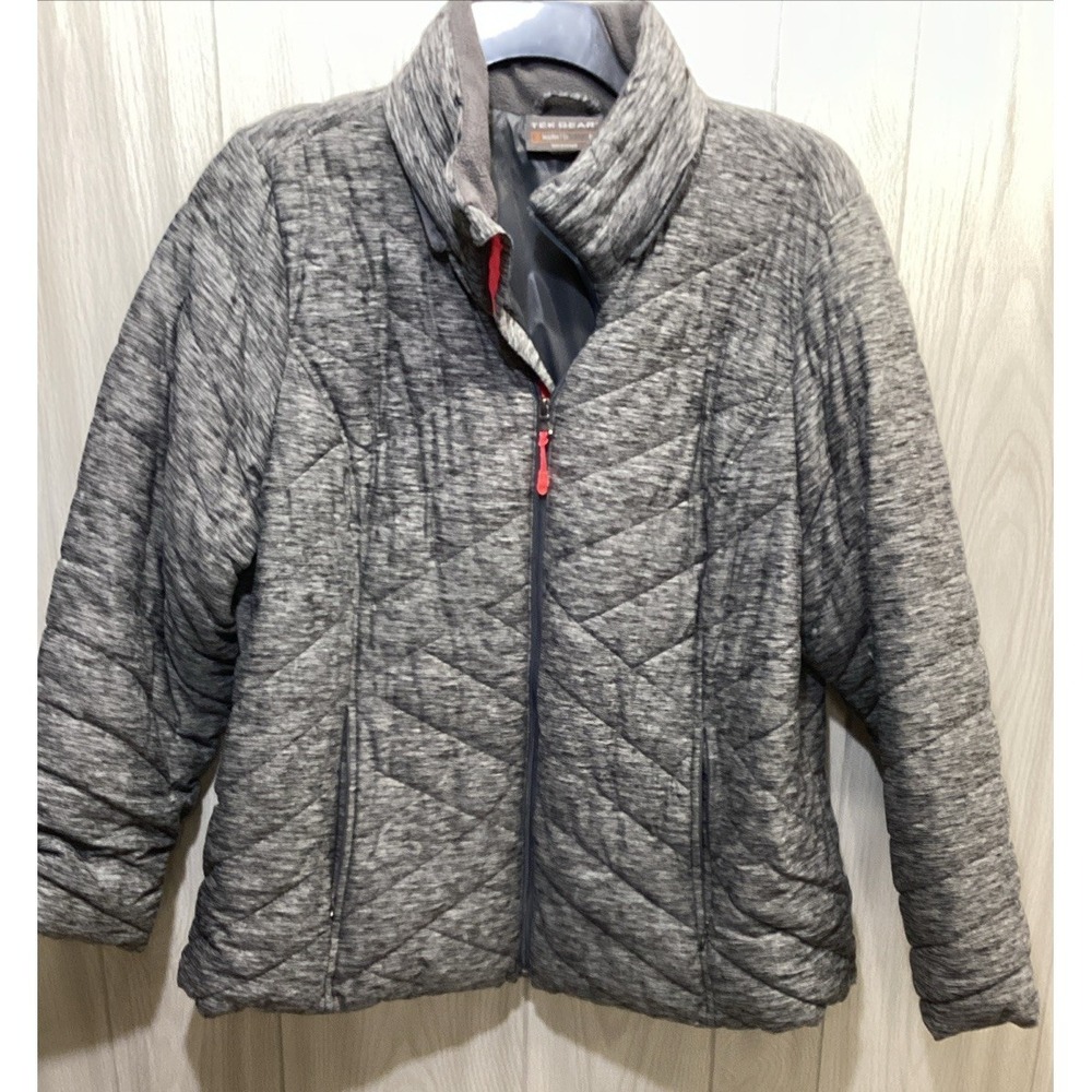 TEK GEAR Women's‎ (Size 1X) Long Sleeve Full Zip Quilted Coat Pockets